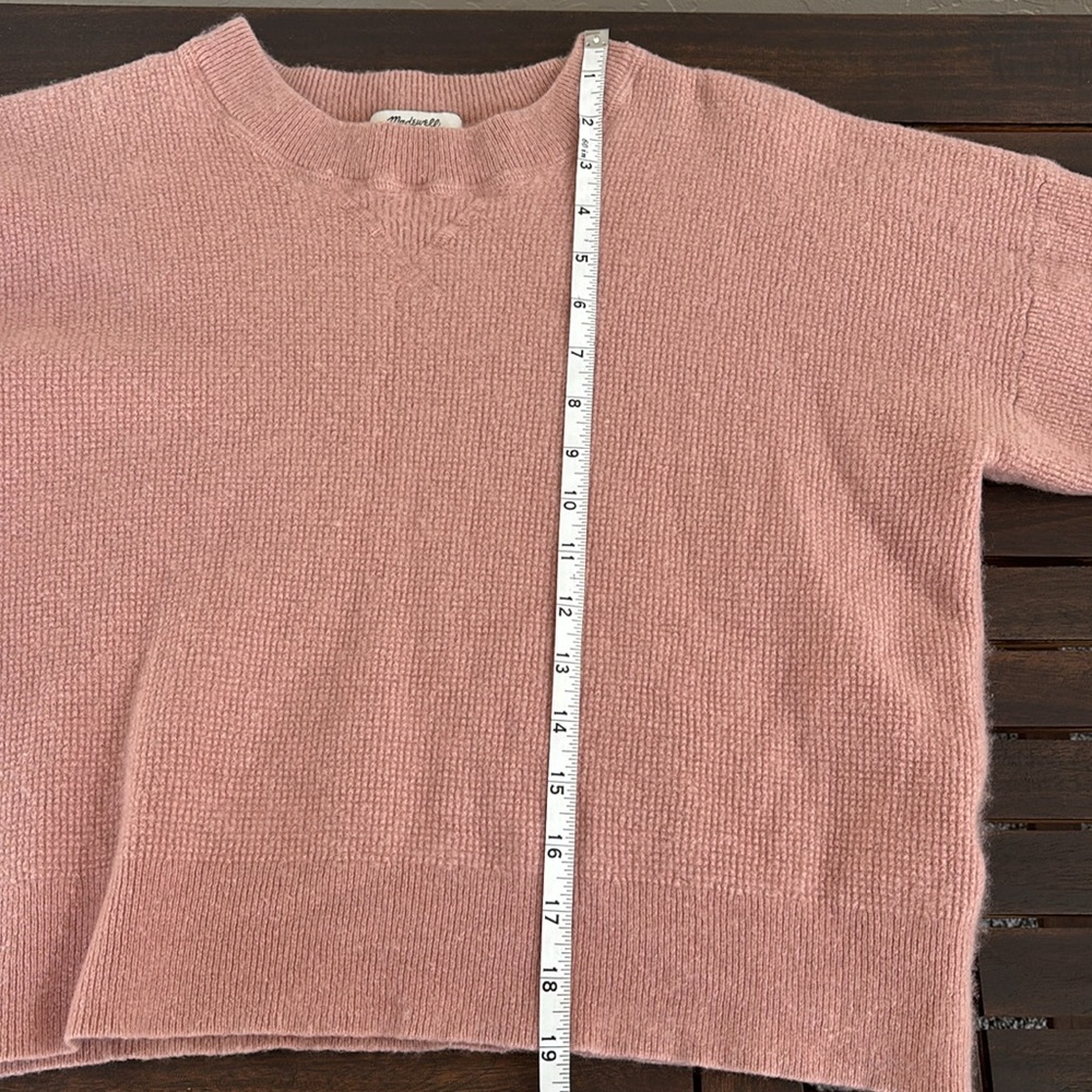 Madewell 100%Cashmere Women's cropped Sweater rosepink 3/4 sleeves - Picture 10 of 12